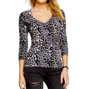 Saks Fifth Avenue Cashmere Leopard Print Sweater